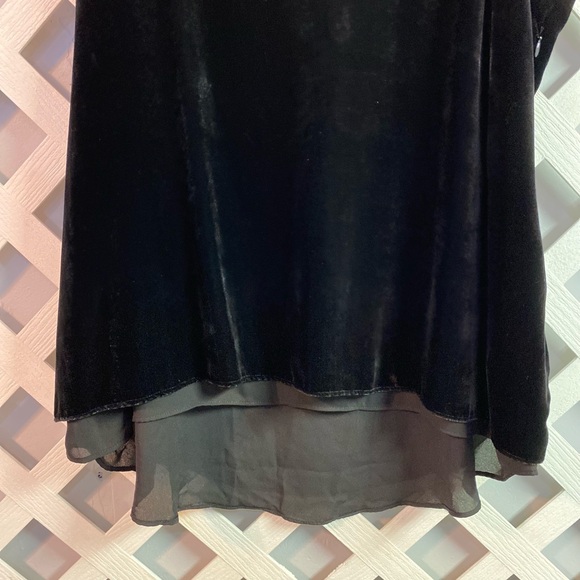 Lisa Rinna Collection Sleeveless Black Velvet Tank Chiffon Lining Side Zipper XL - Picture 8 of 8